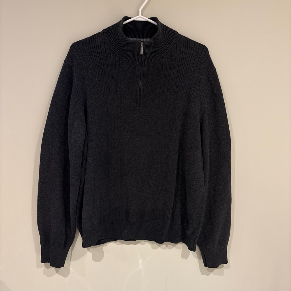 Van Heusen Black/Dark Grey Half-Zip Pullover